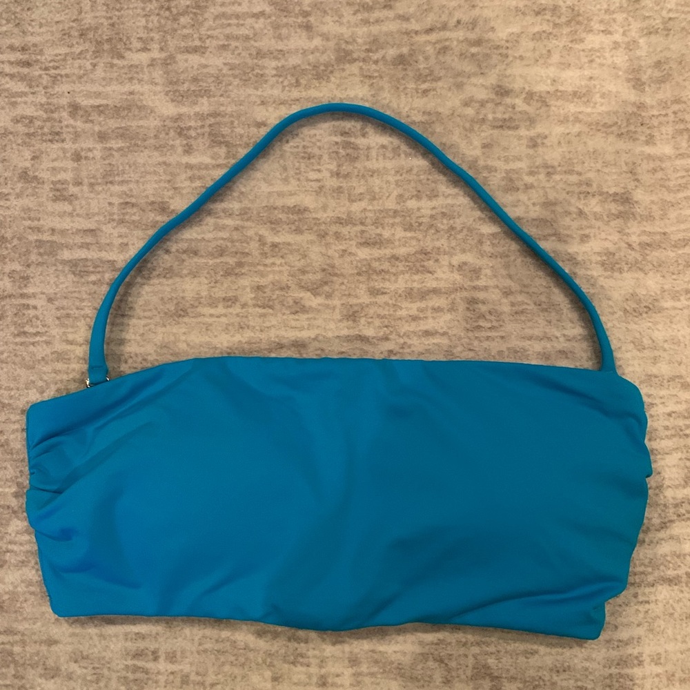 Victoria’s Secret Blue Bandeau Or Strap,top Only Bikini Swimsuit Tie Back,S, New